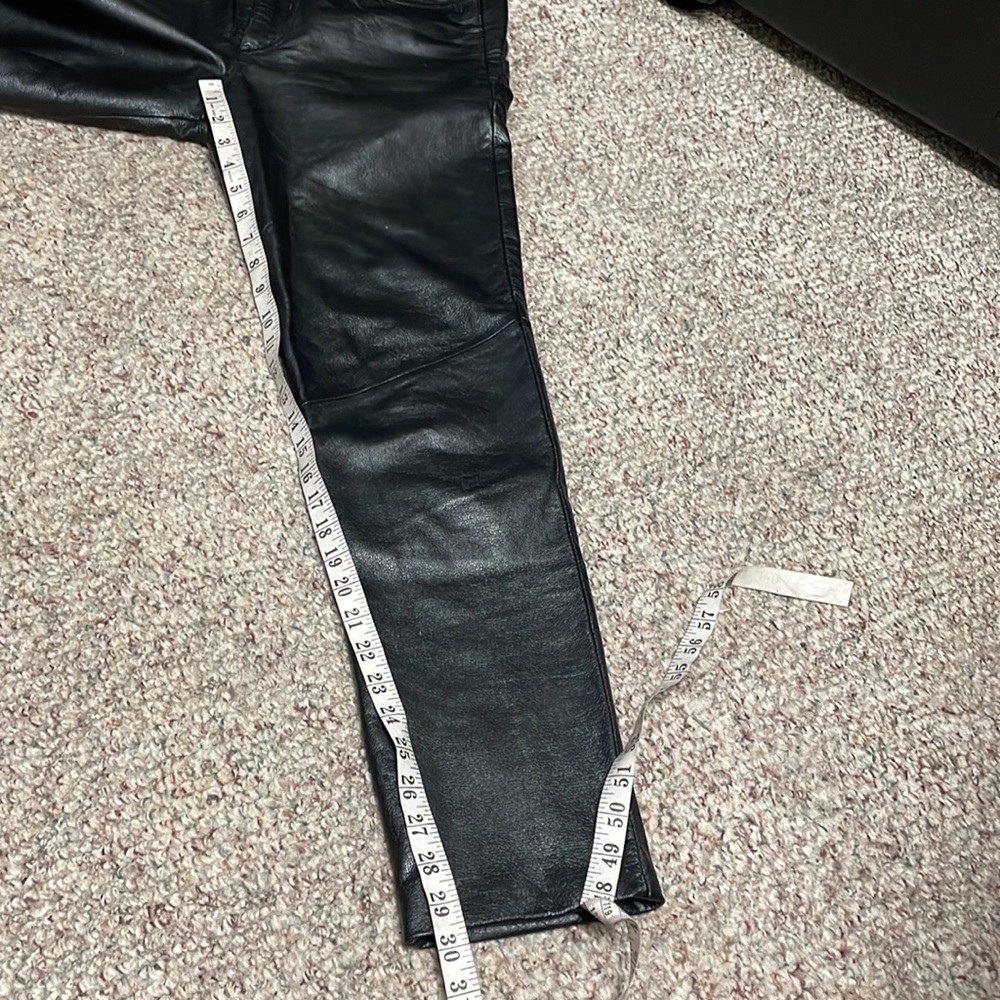Vintage Black Leather Boot Cut Pants - Picture 5 of 9